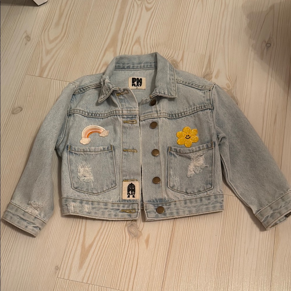 Petite Hailey Kids Denim Jacket with Patches